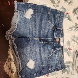 Abercrombie Kids Blue Distressed Denim Shorts